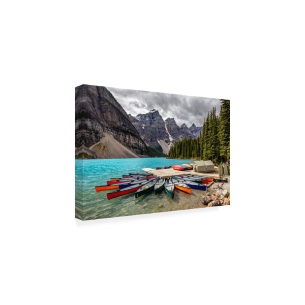 Pierre Leclerc 'Moraine Lake Docks' Canvas Art,12x19